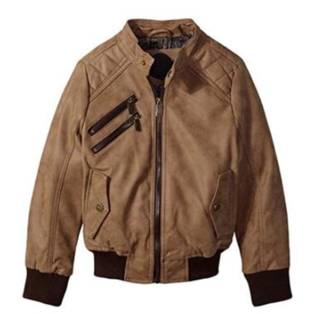 NWT Urban Republic Brown Moto Faux Leather Jacket
